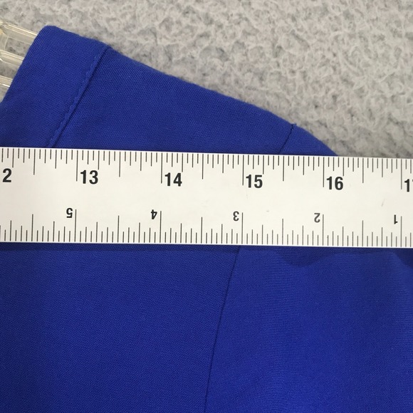 Copper Key Blouse Top Women Size S Rear Keyhole Short Sleeve Pullover Royal Blue - Picture 4 of 8